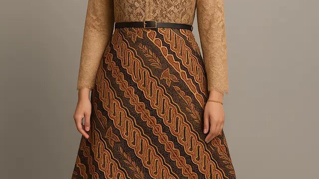 7 Model Tunik Batik Kombinasi Brokat Modern 2025, Tampil Menawan