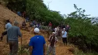 Sebuah tambang emas ilegal di Gunung Pongkor, Desa Bantar Karet, Kecamatan Nanggung, Kabupaten Bogor, longsor pada Minggu, 12 Mei 2019. (Liputan6/Achmad Sudarno)