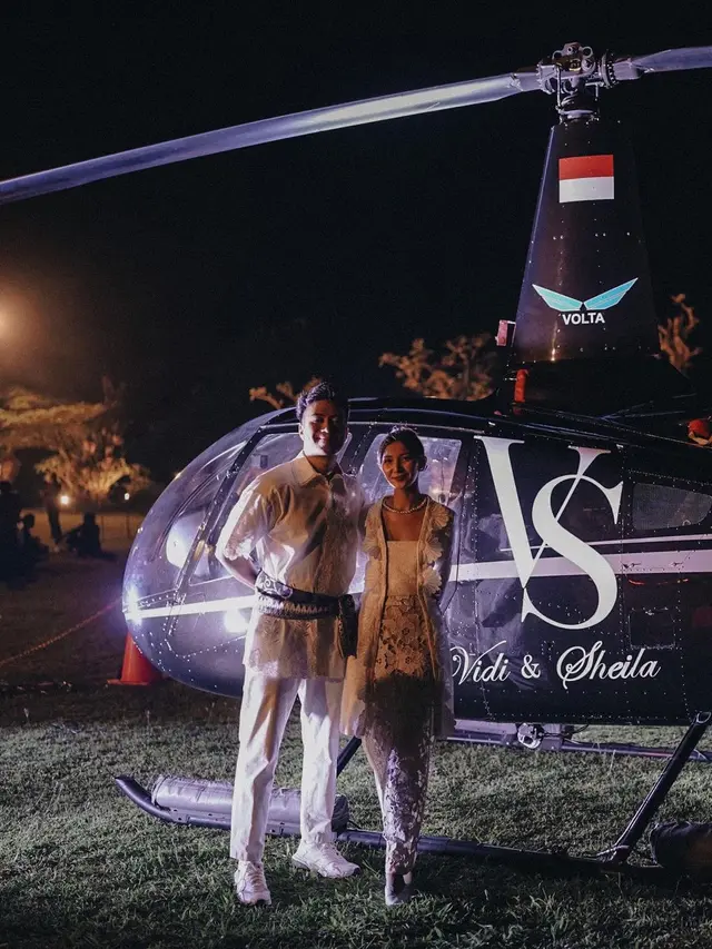 7 Momen Ngunduh Mantu Vidi Aldiano dan Sheila Dara, Mewah Naik Helikopter