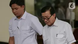 Yasonna H Laoly diperiksa penyidik KPK sebagai saksi terkait kasus dugaan suap yang menjerat bekas Calon Legislatif (caleg) PDIP, Harun Masiku. (Liputan6.com/Herman Zakharia)