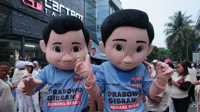 Relawan untuk Majukan Indonesia (RUMI) dan Kawan Gibran menyelenggarakan acara senam dan sekaligus merilis maskot Gemoy Menang Besar, pada Minggu 24 Desember 2023 di Jakarta Pusat, DKI Jakarta (Istimewa)