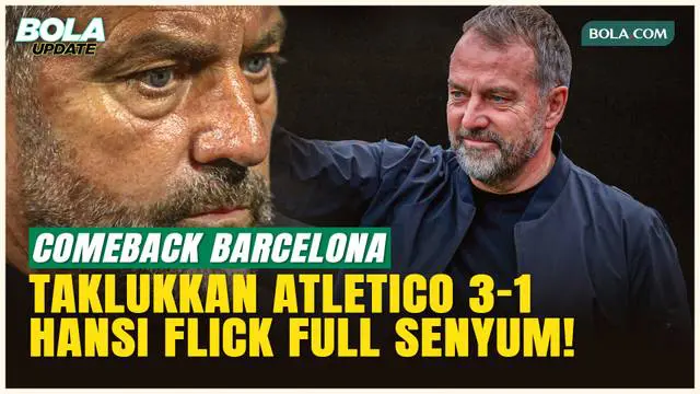 Barcelona berhasil menang 3-1 atas Atletico Madrid di Camp Nou pada 2 Desember 2025. Setelah tertinggal lebih dulu, Barca bangkit lewat gol Raphinha, Dani Olmo, dan Ferran Torres. Kemenangan ini membuat Hansi Flick kembali ceria setelah sebelumnya di...