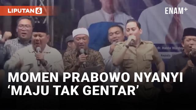 Prabowo Duet Nyanyi 'Maju Tak Gentar' dengan Cak Nun