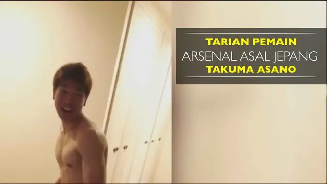 Takuma Asano, pemain Arsenal yang sedang menjalani masa peminjaman ke Stuttgart menari telanjang dada gangnam style