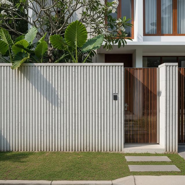 9 Model Pagar Tembok Minimalis Motif Garis Vertikal, Solusi Keamanan Modern Hunian