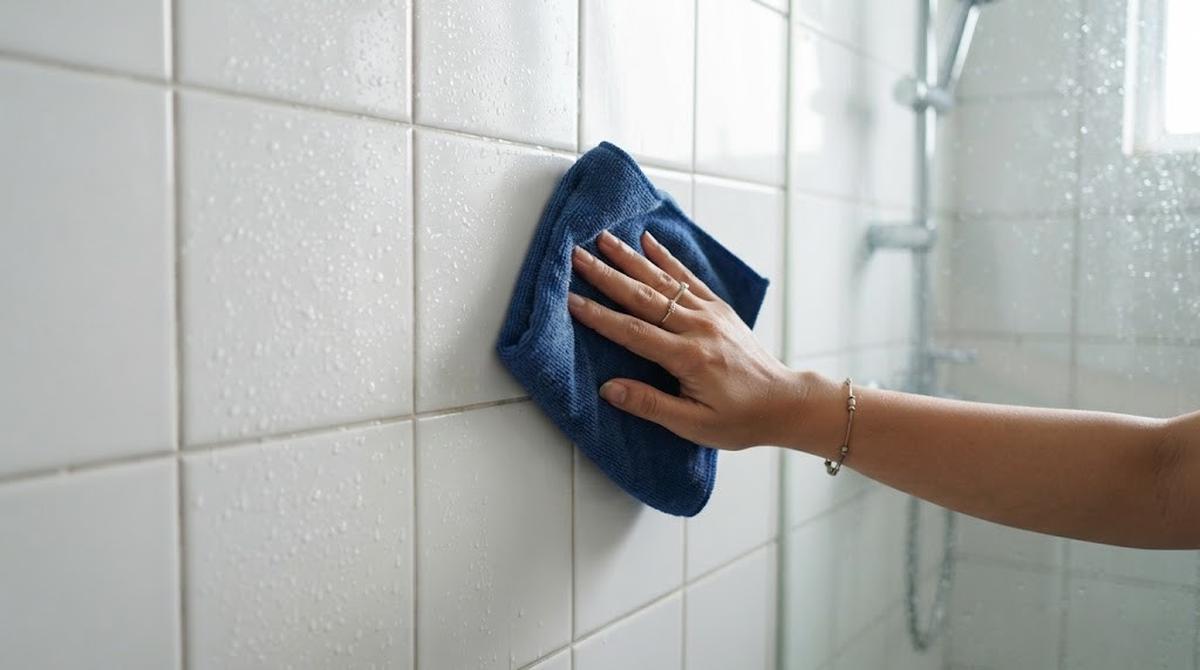 Membersihkan Dinding Kamar Mandi