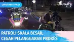 Petugas gabungan menggelar patroli membubarkan sekelompok pemuda yang berkerumun di pinggir jalan Ibu Kota. sebanyak 300 aparat gabungan TNI-Polri dan Satpol PP diterjunkan untuk melakukan pengawasan adanya pelanggaran prokes.