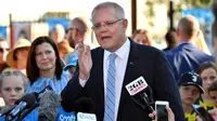 Perdana Menteri Australia Scott Morrison saat berkampanye untuk pemilu 2019 (Saeed Khan / AFP Photo)
