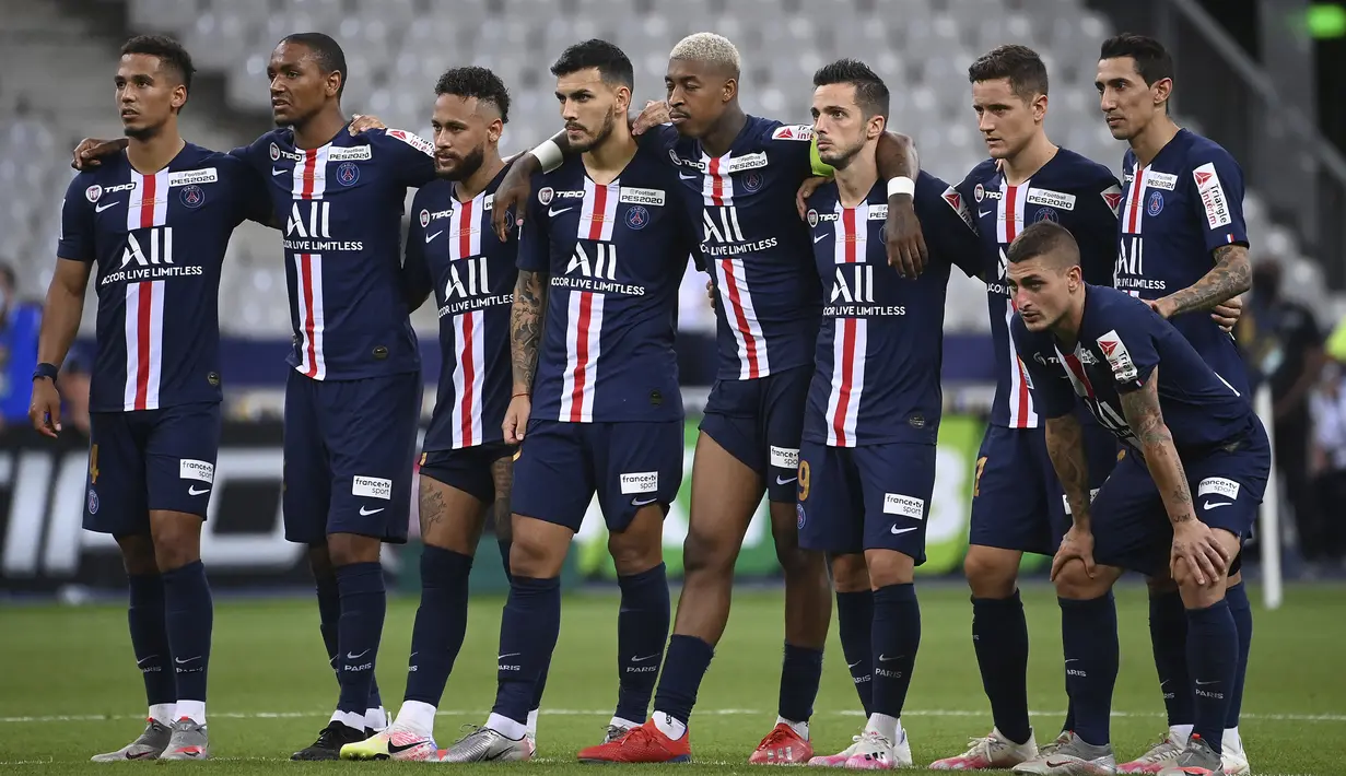 6. Paris Saint-Germain (kebobolan 0,93 gol per laga) - PSG menjadi salah satu klub asal Prancis yang memiliki pertahan kuat dan tangguh di abad ke-21. PSG memiliki statistik kebobolan 0,93 per laga. (AFP/Franck Fife)