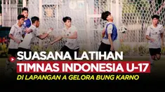 Berita video suasana latihan Timnas Indonesia U-17 di lapangan A GBK, Sabtu (15/7/2023) pagi WIB.