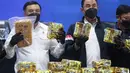 Kepala Badan Narkotika Nasional (BNN) RI Suyudi Ario Seto bersama Menteri Koordinator Bidang Politik dan Keamanan (Menko Polkam) Djamari Chaniago menghadiri pemusnahan narkotika golongan I di Kantor BNN RI, Jakarta, Rabu (23/9/2026). (KLY/Budy Santoso)