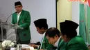 Dalam sambutannya, Emron juga menyindir ketidakhadiran Suryadharma Ali (SDA) sebagai Ketua Umum PPP pada Rapimnas, Sabtu (19/4/14). (Liputan6.com/Johan Tallo)