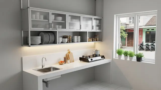 Lemari Dapur Aluminium Gantung Minimalis