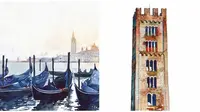 Potret Lukisan Kota-Kota di Italia. (Sumber: Boredpanda)