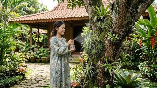 Menyiram Tanaman Udara