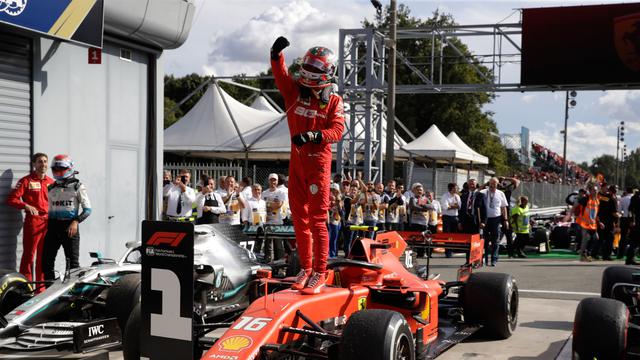 Selebrasi Charles Leclerc Usai Menangkan F1 GP Italia 2019