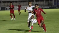 Duel Timnas Indonesia U-19 kontra Timor Leste di Kualifikasi Piala AFC U-19 2020 di Stadion Madya, Jakarta, Rabu (6/11/2019). (Bola.com/Muhammad Iqbal Ichsan)