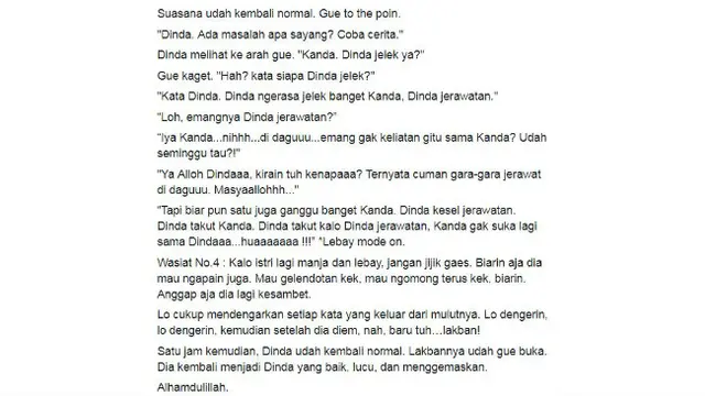 Pasangan zaman now curhat di media sosial.