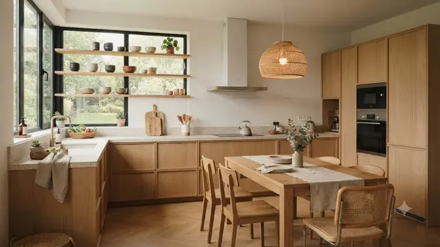 Inspirasi Dapur Japandi dengan Dominasi Warna Natural