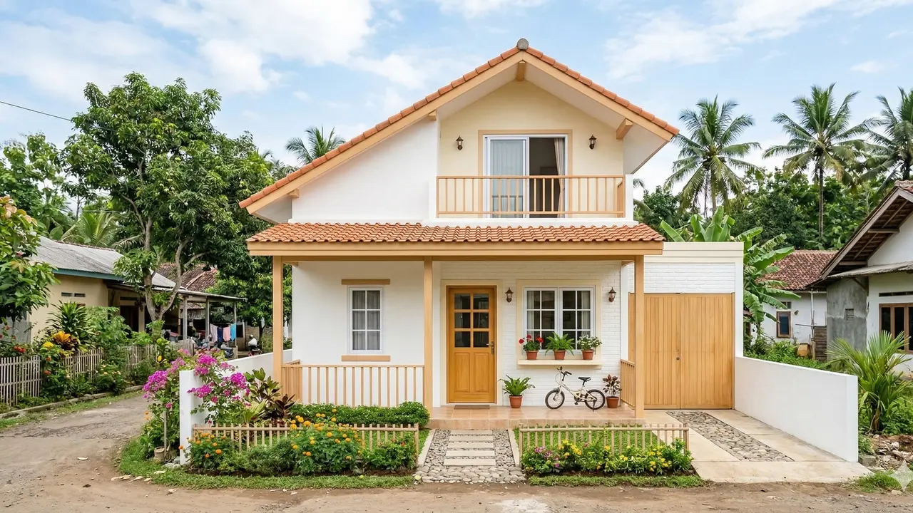 Desain Rumah 5x8 Meter Sederhana di Kampung (Foto: Gemini AI)