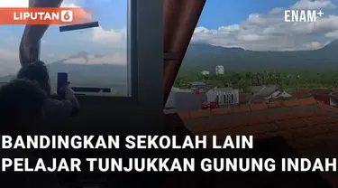 Sebuah pemandangan sekitar sekolah bikin adem ditunjukkan oleh seorang pelajar