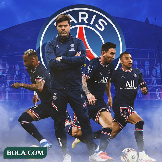 PSG - Neymar, Mauricio Pochettino, Lionel Messi, Kylian Mbappe