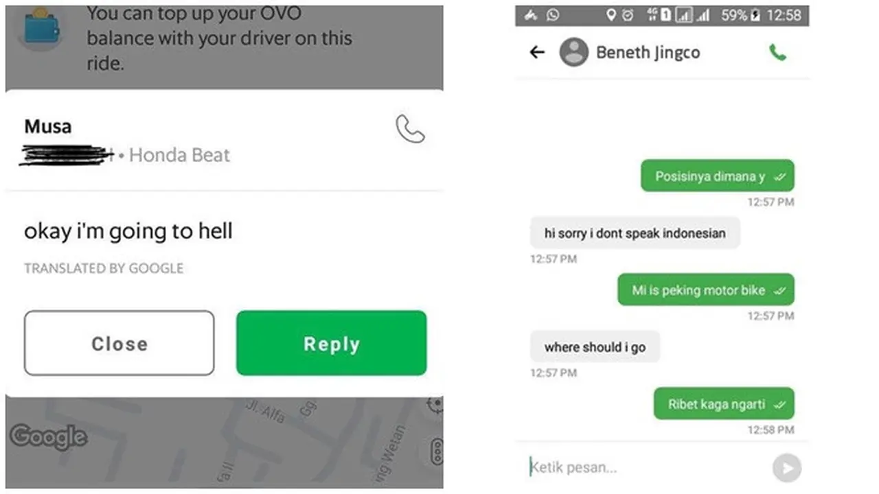 Chat Lucu Driver Ojek Online Berbahasa Inggris Ini Bikin Ketawa Geli