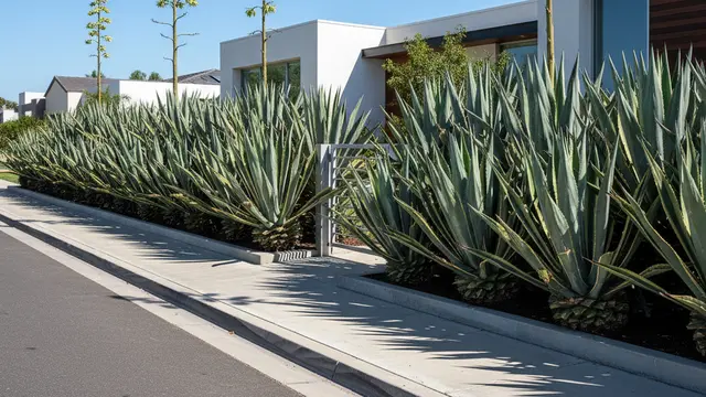 Pagar rumah dari Agave americana (Gemini AI)