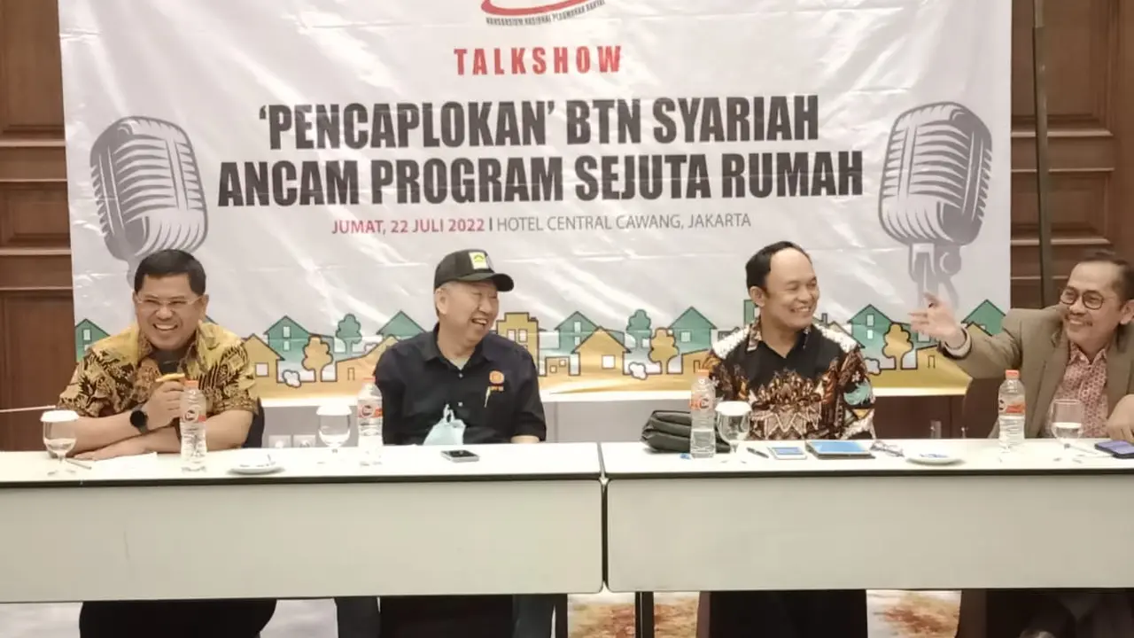 Talkshow bertajuk “Pencaplokan” BTN Syariah Ancam Program Sejuta Rumah yang diadakan Kornas-Pera di Jakarta, Jumat (22/7/2022).