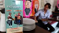 Sebuah menu menawarkan makanan taco bernama El Trumpo dan Rocket Man di sebuah restoran di Singapura, 7 Juni 2018. Makanan itu memanfaatkan momentum pertemuan Donald Trump dan Pemimpin Korea Utara Kim Jong-un di Singapura 12 Juni nanti (AFP/ROSLAN RAHMAN)