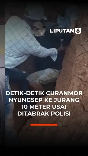 Detik - detik Curanmor Nyungsep ke Jurang 10 Meter Usai Ditabrak Polisi