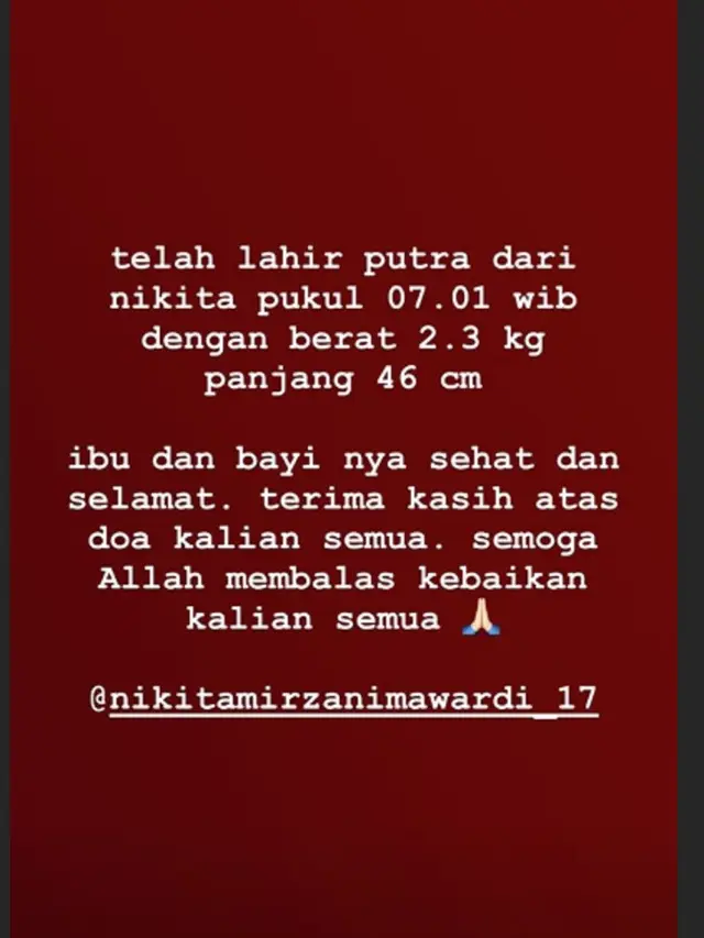 Nikita Mirzani Melahirkan (Instagram/ @fitri_salhuteru)