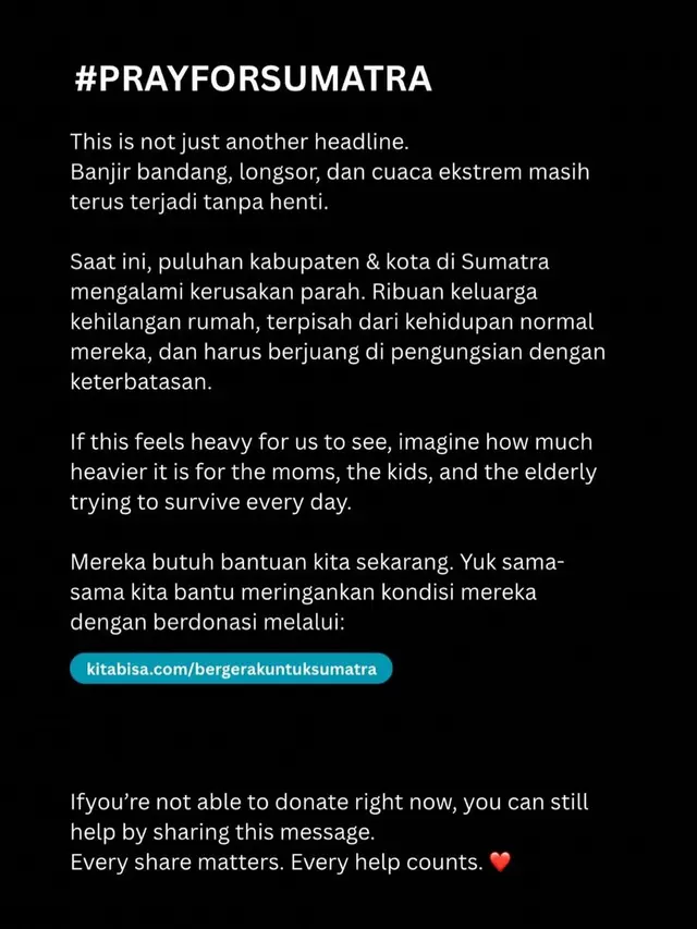 Artis dan Influencer Galang Donasi untuk Korban Sumatra-Aceh