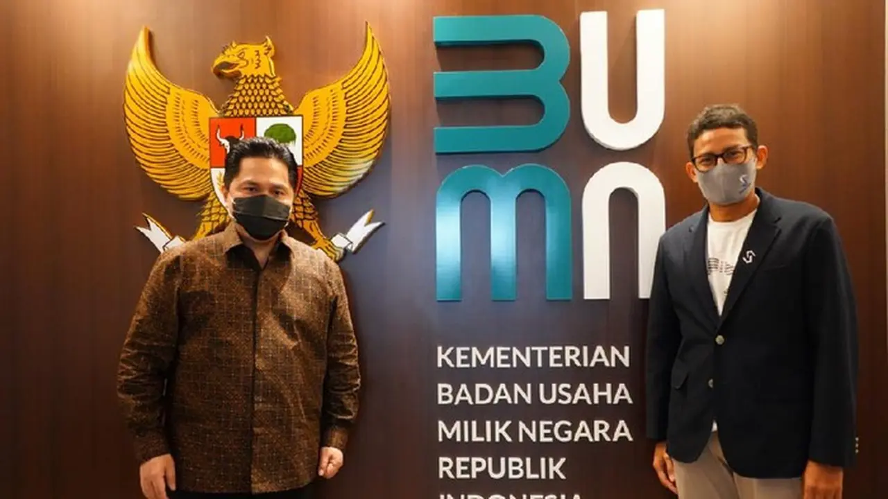 Sandiaga menemui Menteri BUMN Erick Thohir. (Foto: Istimewa).