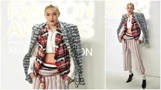 Foto kolase saat Gigi Hadid menghadiri CFDA Fashion Awards di Cipriani South Street, New York, Amerika Serikat, 7 November 2022. (Photo by Evan Agostini/Invision/AP)