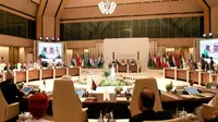 Para menteri luar negeri Arab pada pertemuan persiapan menjelang KTT Luar Biasa Liga Arab di Riyadh diperkirakan akan menggarisbawahi tuntutan agar perang Israel di Gaza diakhiri. (AFP/Yazid al-Duwihi)