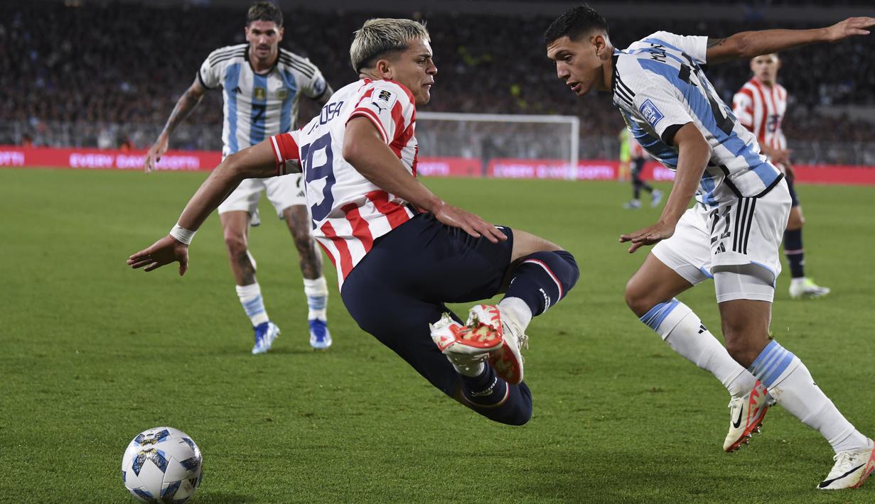 Tim berjuluk La Albiceleste itu menang dengan skor tipis 1-0. (AP Photo/Natacha Pisarenko)