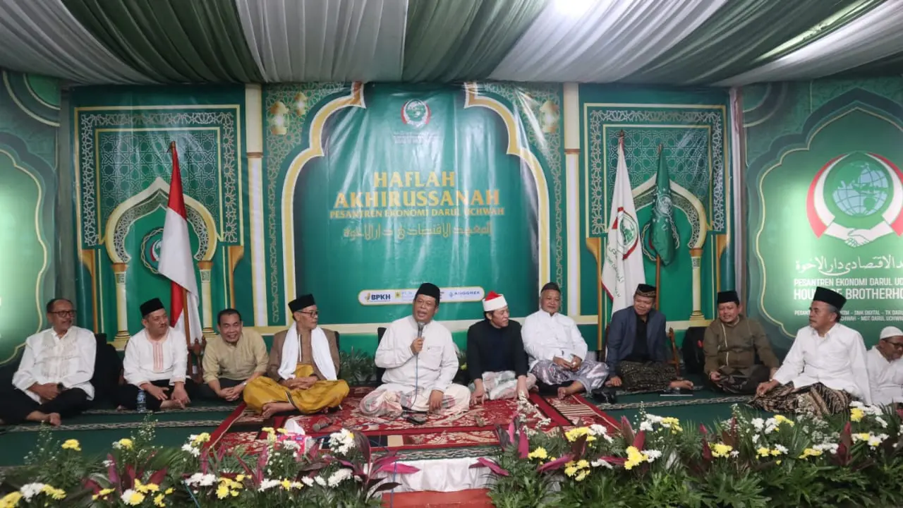 Wakil Ketua Umum Majelis Ulama Indonesi (MUI) KH Marsudi Syuhud dalam acara Haflah Akhitussanah Majlis Dzkikir & Talim Pesantren Ekonomi Darul Uchwah di Jakarta Barat pada Sabtu 22 Februari 2025 (Istimewa)