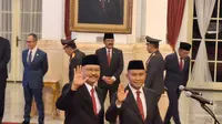 Presiden Joko Widodo melantik Irjen Pol Eddy Hartono sebagai Kepala Badan Nasional Penanggulangan Terorisme (BNPT) menggantikan Rycko Amelza Dahniel. (Liputan6.com/Lizsa Egeham)