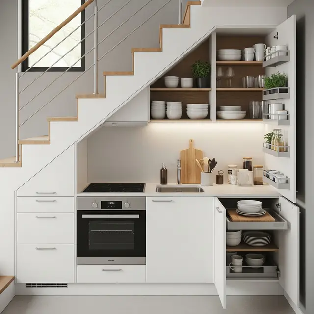 Model Dapur Kecil di Bawah Tangga