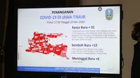 Peta persebaran Corona COVID-19 di Jawa Timur pada Selasa, 19 Mei 2020. (Foto: Liputan6.com/Dian Kurniawan)