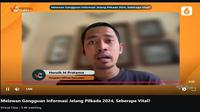 Program Officer Perkumpulan untuk Pemilu dan Demokrasi (Perludem), Heroik M Pratama Saat Menjadi Pembicara di Acara Virtual Class Liputan6.com.