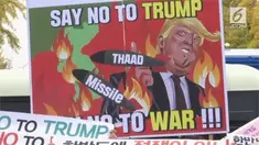 Warga Korea Selatan menolak kedatangan Presiden AS Donald Trump ke negaranya.