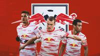 RB Leipzig - Andre Silva, Lukas Klostermann, Tyler Adams (Bola.com/Adreanus Titus)