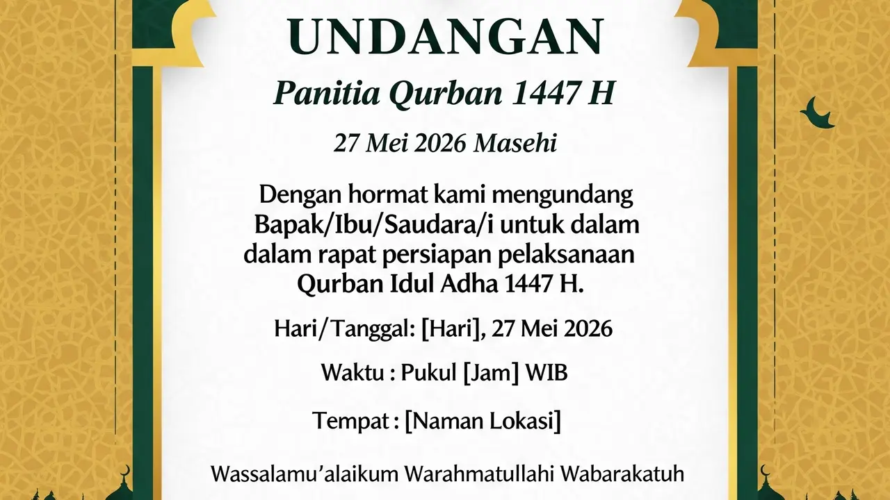 Undangan Panitia Qurban 2026 (Gemini AI)