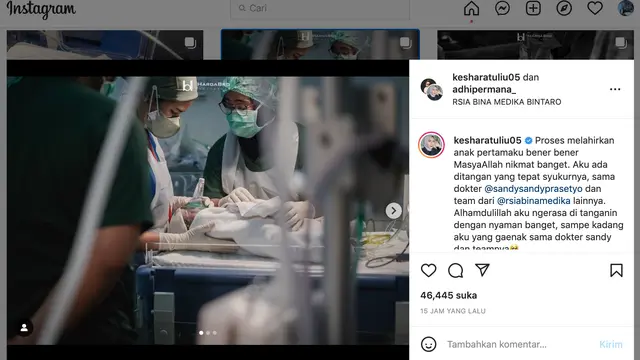 Unggahan Kesha Ratuliu. (Foto: Dok. Instagram @kesharatuliu05)