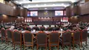 Suasana sidang pengucapan putusan perkara Perselisihan Hasil Pemilihan Umum (PHPU) terkait syarat pendidikan dan keabsahan ijazah Wakil Presiden Gibran Rakabuming Raka di Ruang Sidang 1 Gedung MK, Jakarta Pusat, Selasa (6/10/2026). (KLY/Budy Santoso)