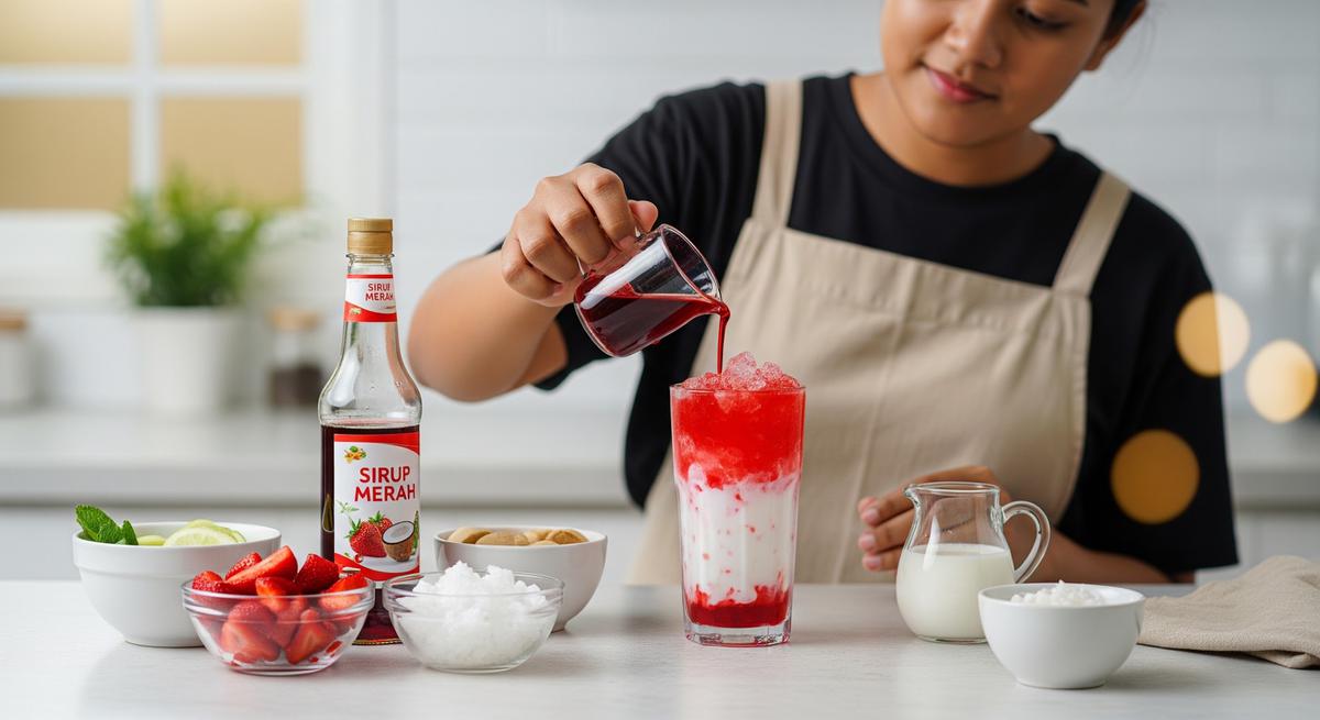 Resep Es Merah Putih Segar/AI Generated