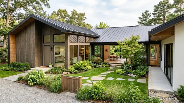 Model Rumah dengan Taman Kecil di Tengah Bangunan