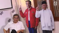 Tim TKN Jokowi-Ma'ruf Amin, Budiman Sudjatmiko saat berbicara pada diskusi di Rumah Cemara, Jakarta, Rabu (10/4). Diskusi bertema Hoax, Golput dan Masa Depan Bangsa. (Liputan6.com/Helmi Fithriansyah)